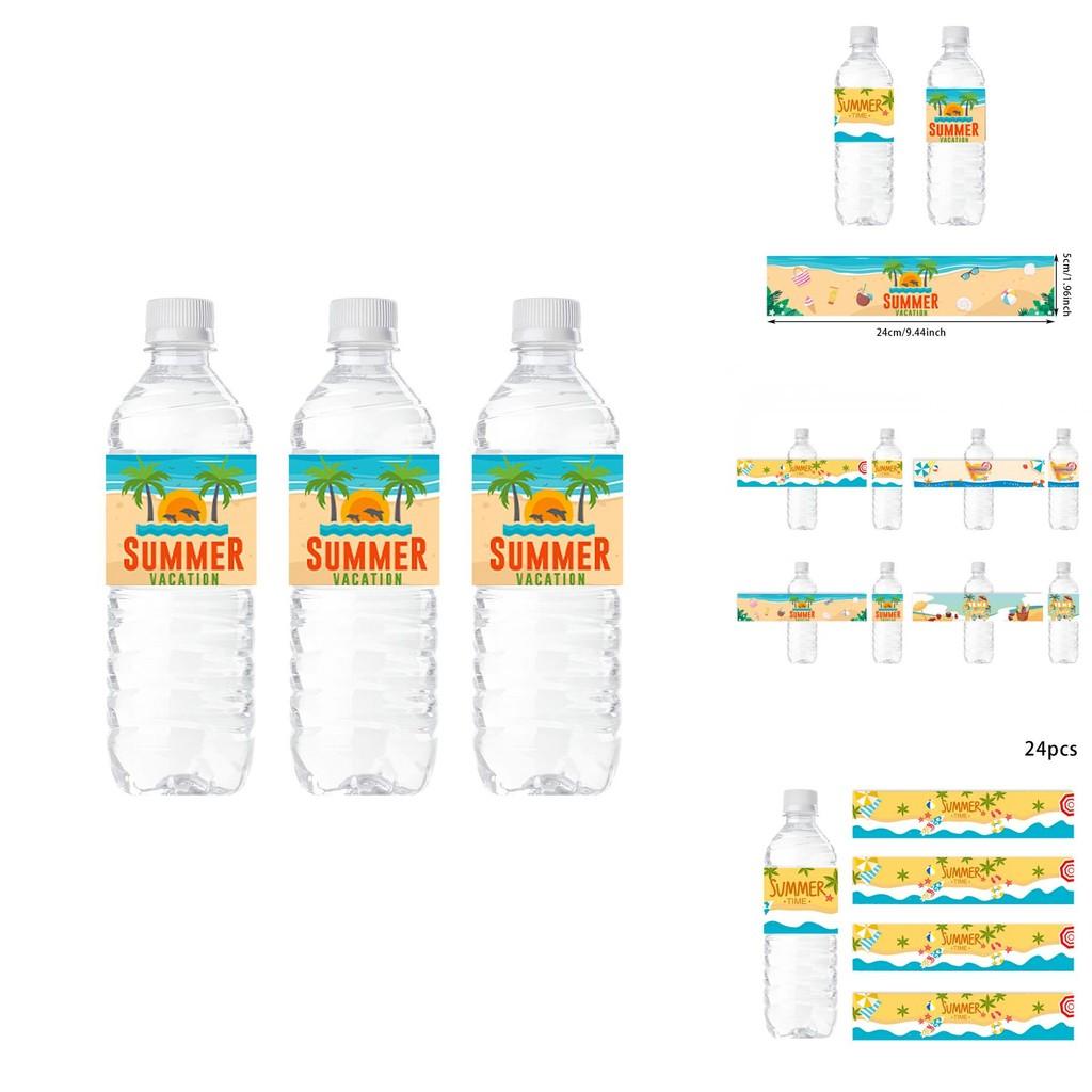 Summer Ocean Party Bottle Stickers With Beach Theme For Events And Celebrations