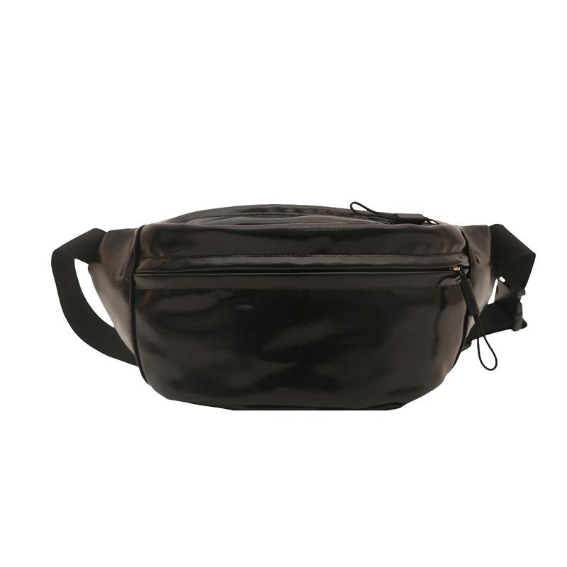 

Casual simple messenger bag women s new trendy fashion sports fanny pack bright solid color trendy breast bag чёрный