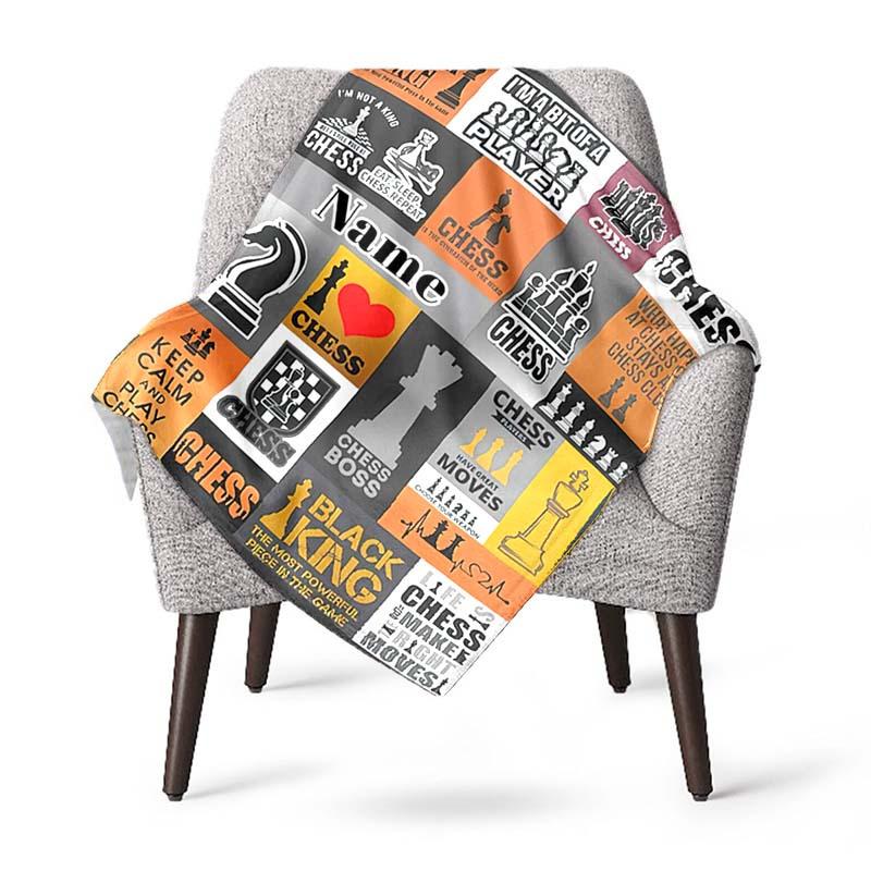 Chess Customize Your Name Blanket Used For Chair Office Sofa Bed Camping Soft And Warm Giving Friends And Relatives Birthday Graduation Gift