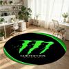 Monster Energy Aufdruck Runder Kristall-Samt Teppich Weicher Rutschfester Boden Teppich Für Schlafzimmer Feiertagsgeschenk