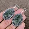 Moss Prehnite Gemstone Handmade 925 Sterling Silver Jewelry Earring 2.17" KKG-663