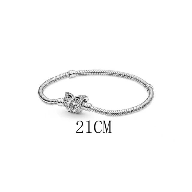 New 925 Sterling Silver Infinity Gloves Gem Pendant Flower Charm Bead Fit Original Fashion Bracelet Women Jewelry Making