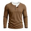 Herbst Winter Herren Fake Two-Piece Langarm Henley T-Shirt Waffel Casual Basisschicht T-Shirts Amerikanischer Stil Oberteile