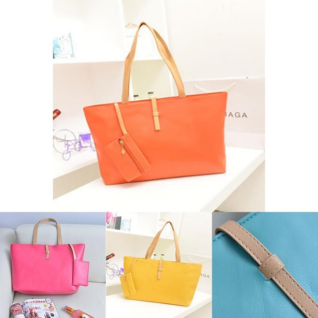 Elegant Women Shopping Tote Faux Leather Messenger Handbag With Spacious Compartments