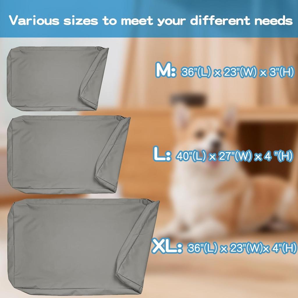 Dog Bed Cover 100% Waterproof Replacement Pet Bed Cover for Dogs Bedding Washable Grey, (Medium)