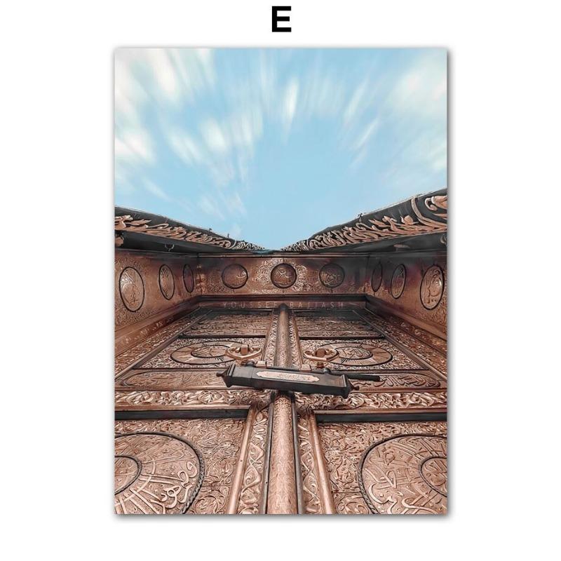 Sacred Islamic Mecca Kaaba Mosque Wall Art Canvas Painting  Nordic Style Posters  Prints for Living Room Decor