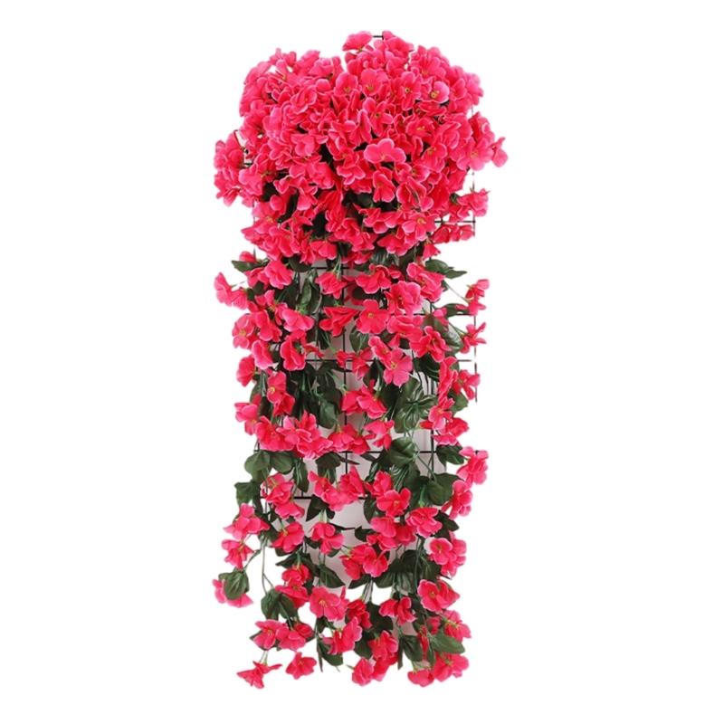 Шелковые фиалки Настенное украшение с пластиковыми стеблями Легкая установка Стиль Цветочный