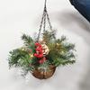 Artificial Pre-lit Gift Ornaments Multipurpose Xmas Flower Basket with White LED Lights for Indoor Outdoor Decoration