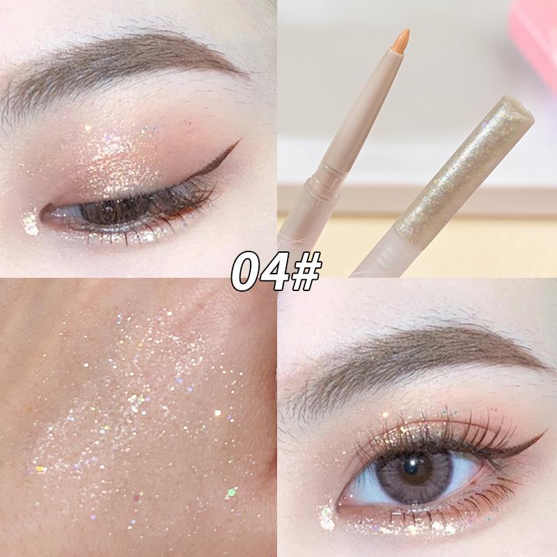 Dual-Ended Liquid Eyeshadow & Highlighter Stick - Pearlescent, Waterproof, Glitter, Tear Trough Brightener