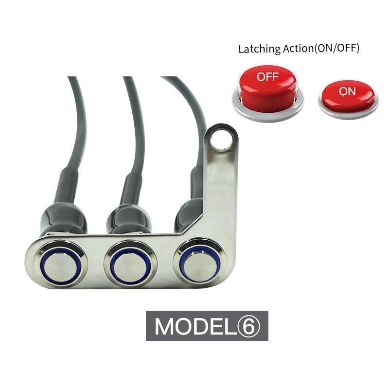 DC12V Stainless Steel Motorcycle Switch ON-OFF Handlebar Adjustable Mount Waterproof Switches Button LED Waterproof Headlight