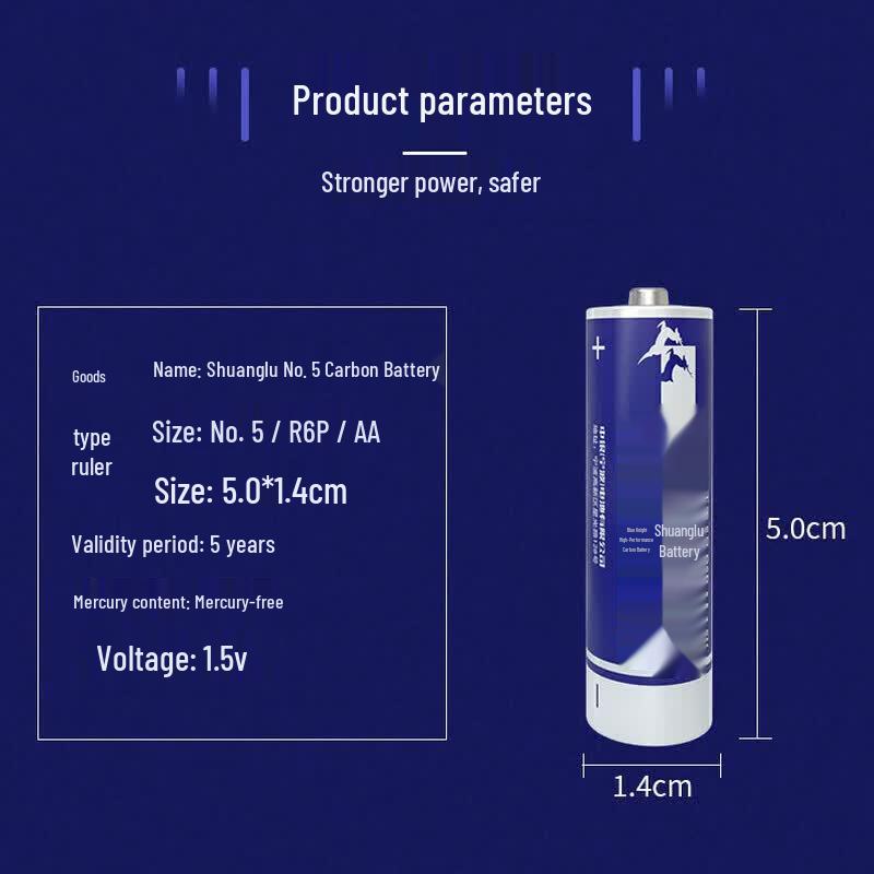 Shuanglu Blue Knight R6P AA 1.5V Carbon-Zinc Batteries (12-Pack) CN plug (adapter included)