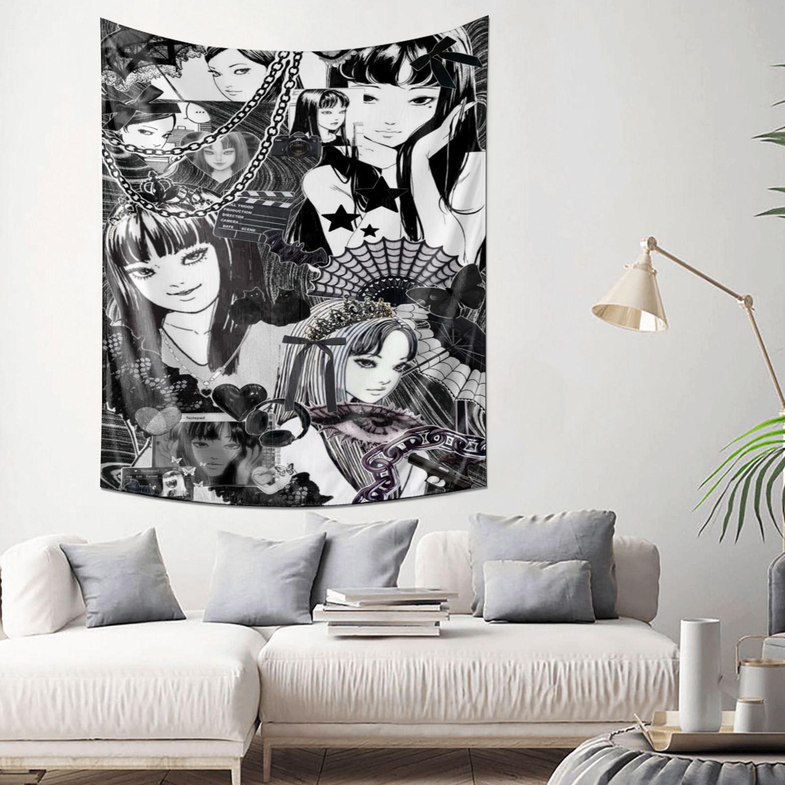

Аниме Девушка Черно-Белое Искусство Настенный Гобелен Машинная Стирка Все Сезоны Декор Печать Готический Модный Дизайн Дом Прочные Материалы 74x94cm(29x37in)