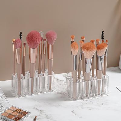 Organizador de 26 agujeros para pinceles de uñas, soporte de escritorio para delineador de ojos, cosméticos, bolígrafos, soporte de acrílico para pinceles de maquillaje, estante de exhibición