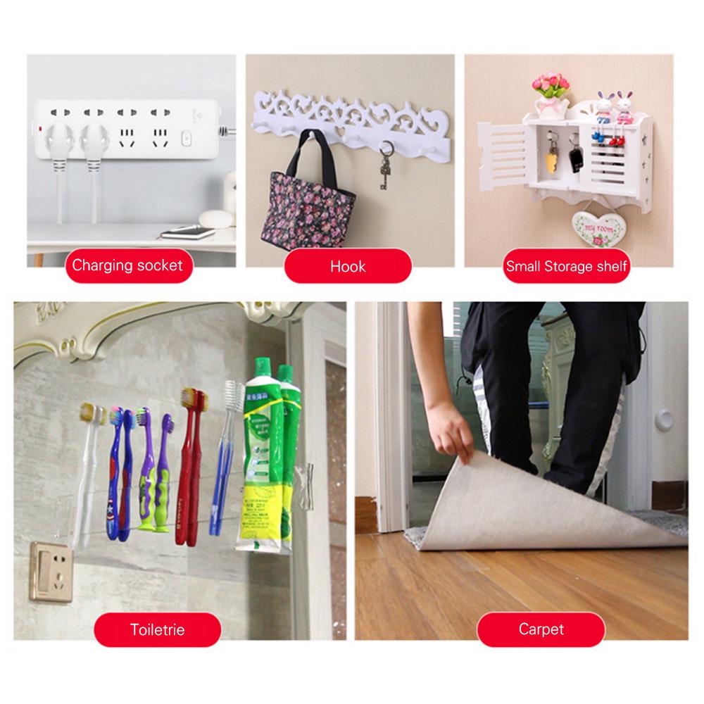 1m/3.3ft Washable Traceless Double-sided Adhesive Tape Removable Reusable Anti-slip Transparent Nano Gel Tape Pad 2mm Thickness