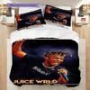 Juice Wrlds Neon Legacy Three-piece set (1 * duvet cover + 2 * pillowcase, without core) 2D Flat Bedding set Christmas birthday gift