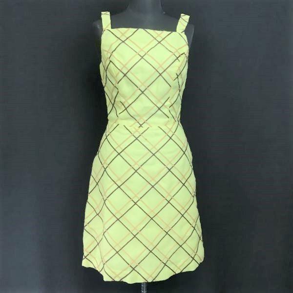 

Б/У/Сделано в США Платье Tocca Вышивка крестиком Желтый 4/S Застежка-молния сзади