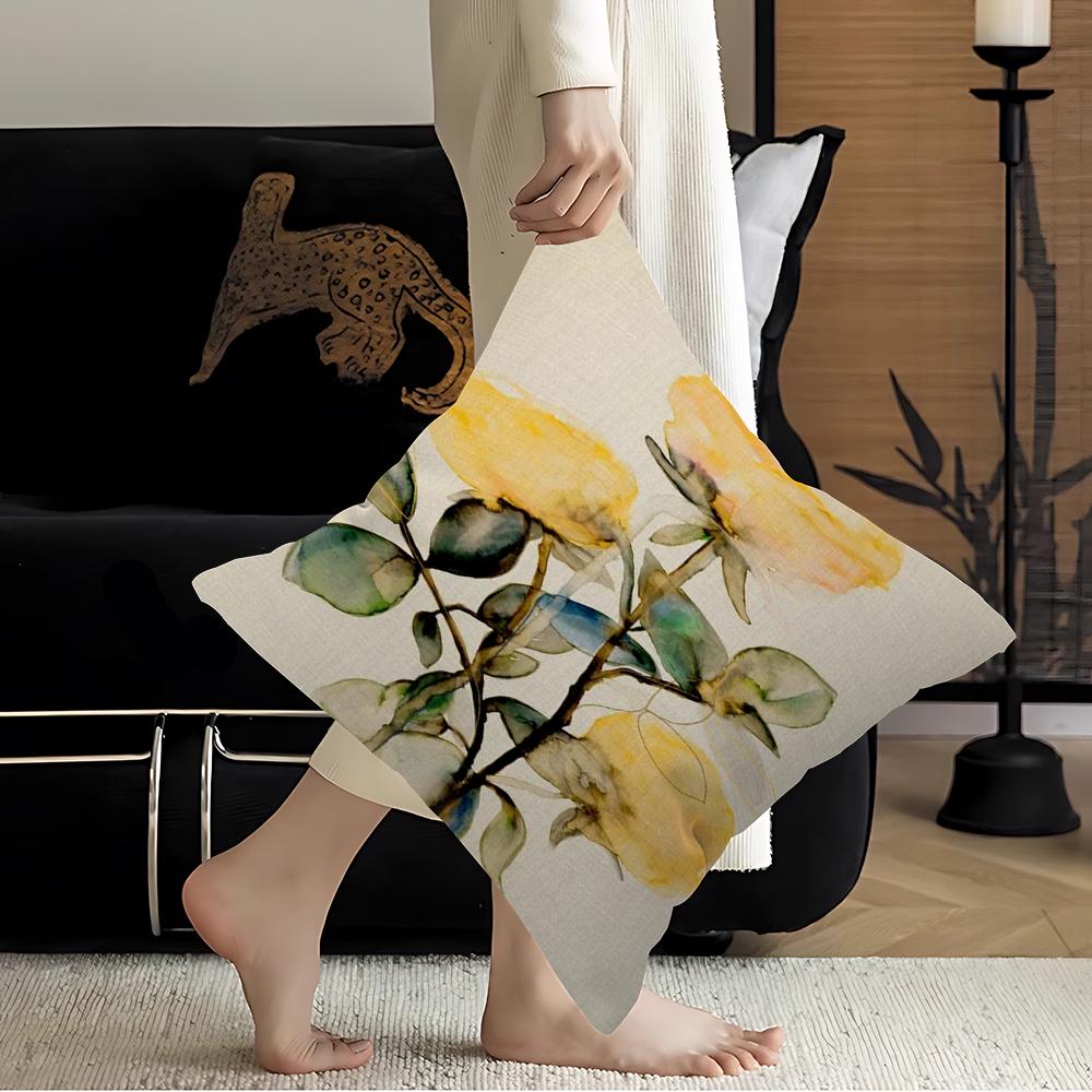 Botanical Oil Painting Art Cushion Cover Pillowcase Upholstery Sofa Throw Pillow Home Decor Pillowcas