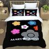 3-Piece M-Mary -Q-Quant- t PrintedDuvet Cover Set – Includes 1 Duvet Cover and 2 Pillowcases; Suitable for Home and Dorm Use