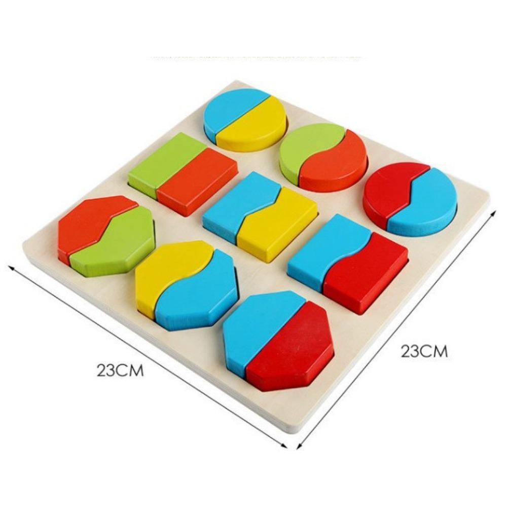 Children's Early Education Educational Wooden Toy Color Geometric Shape Puzzle Shape Building Block Matching Toy