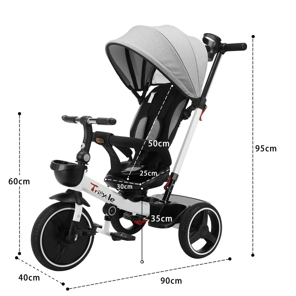 UBRAVOO Riding Steering Push Cintura di sicurezza Regalo per bambini di anni Triciclo, Triciclo per bambini, 6IN1, Giocattolo, Ruota, Barra, Incluso, Parasole, Giocattolo,