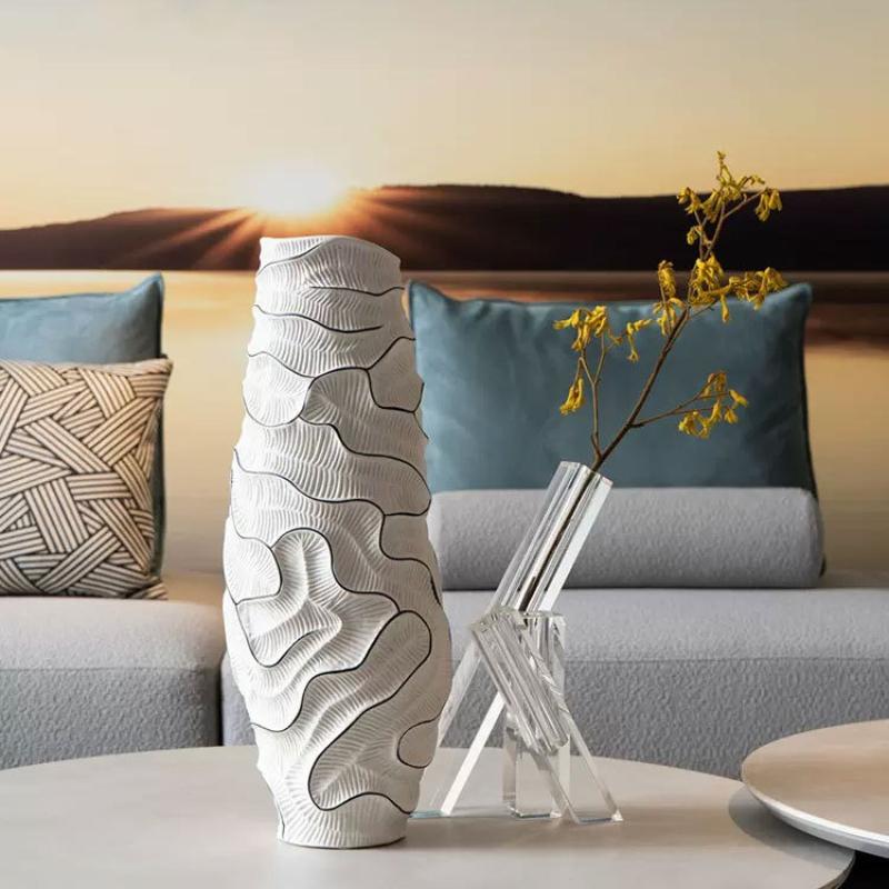 Ceramic Vases Nordic Minimalist Modern Table Vases Decorative Large Unique Flowers Container Trendy Elegant Home Decoration