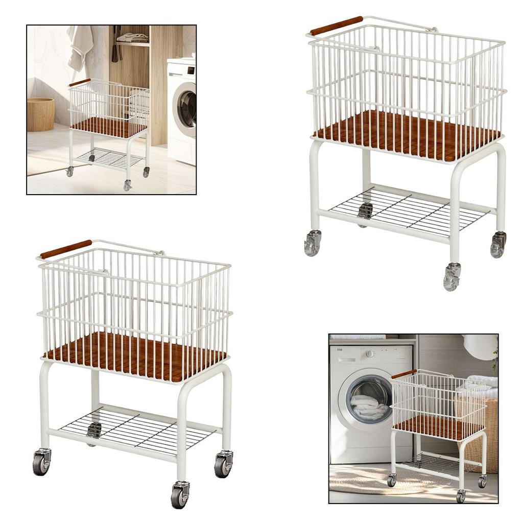 Kleideraufbewahrungswagen mit herausnehmbarem Korb, 70 cm hoch, Farbe, zur Organisation von Schmutzwäsche