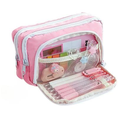 Girl Large Capacity Aesthetic Pencil Bag School Case Pen Holder Cute Stationery Simple Style Zipper Pencil Pouch School Supplies