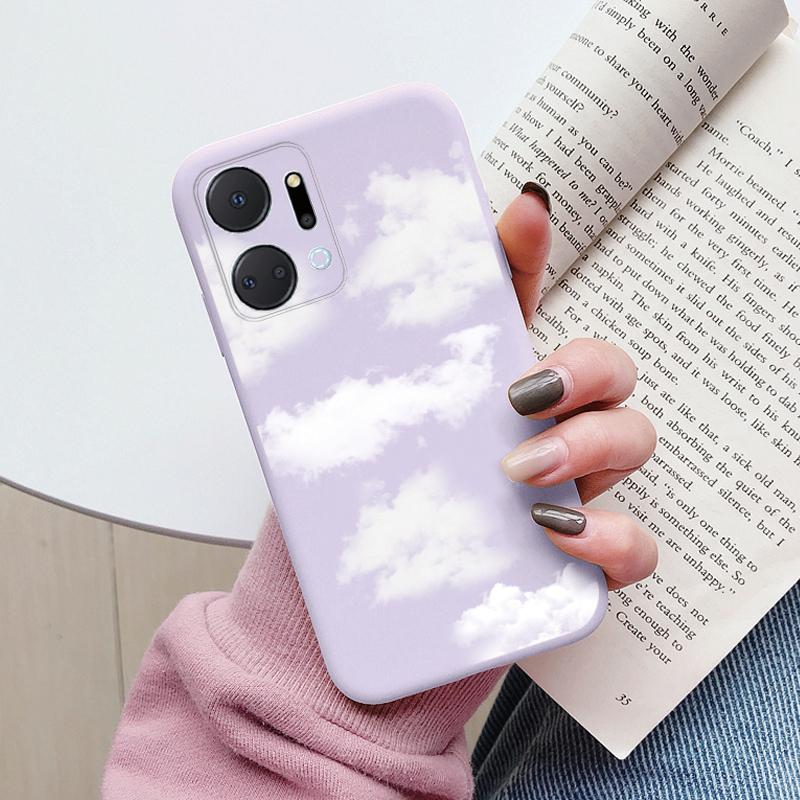 Case For Honor X7a 6.75 inch Cute Heart Flower Back Cover Soft Silicone Matte Protective Funda For Honor X7b X7c X7d X8b X8c TPU
