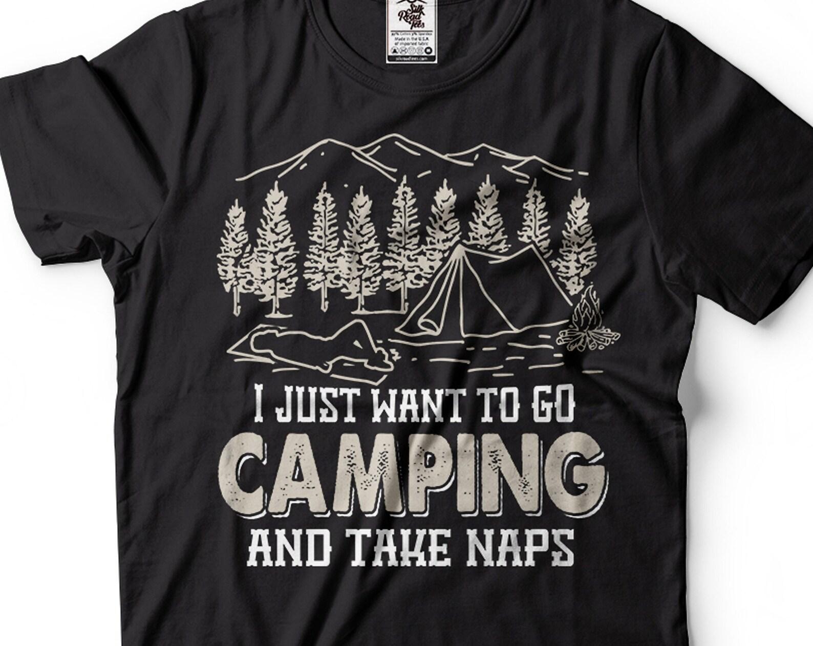 Camping & Naps T-Shirt: Funny Forest Nature Hiking Tee 3XL
