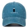 Vitamin G Letter Vintage Baseball Cap With Breathable Cotton And Curved Brim