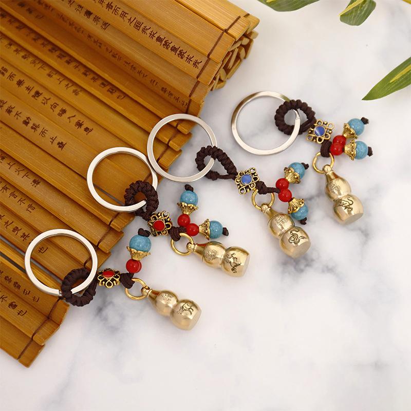 Twelve Zodiac Copper Gourd Pendant Open Hollow Pure Brass Ornaments Decoration Crafts Office Auspicious Ornaments