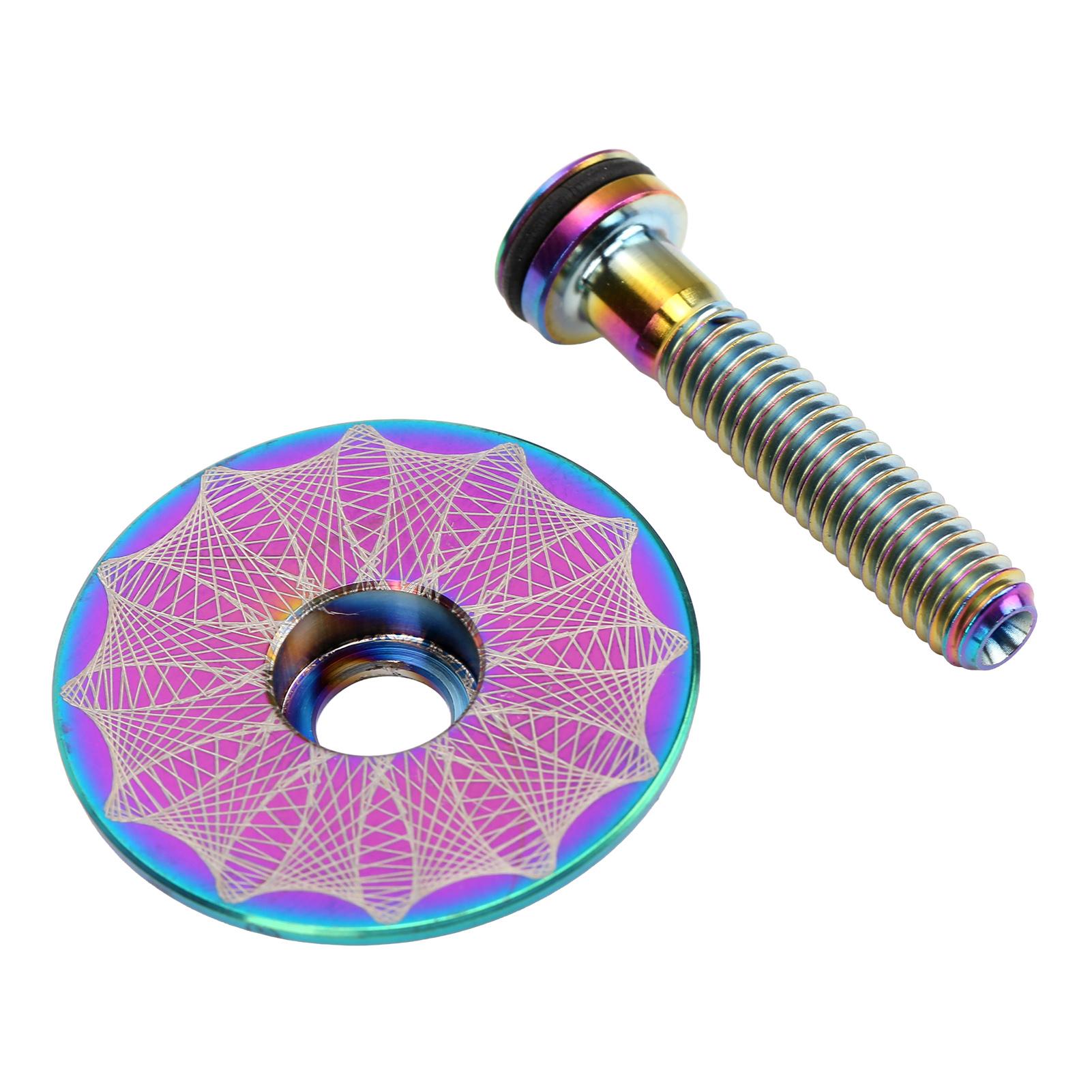 RISK Bicycle Headset Top Cover Bike Headset Top Cap 28.6mm Front Fork Stem Top Caps with Bolt for Road Mountain Bike
