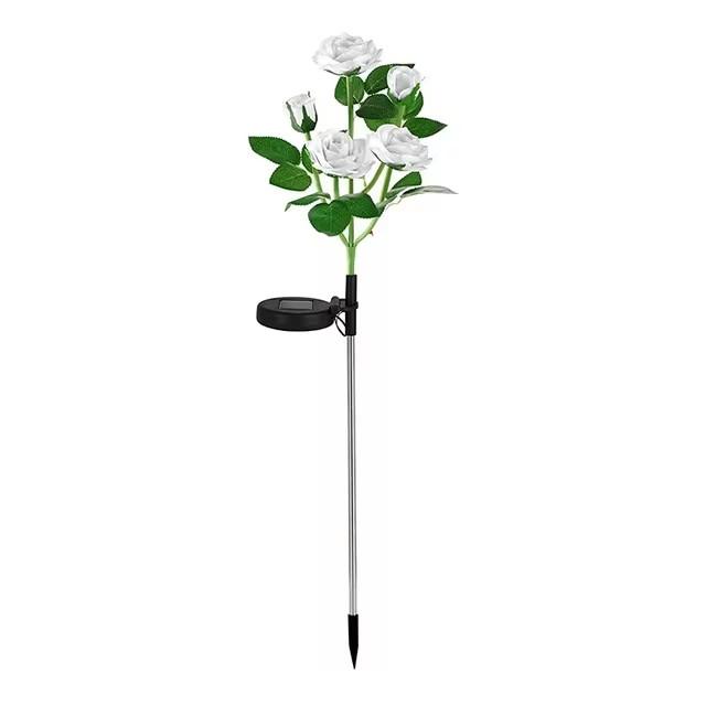 5 Head LED Solar Simulation Rose Flower Solar LED Light Garden Yard Lawn Night Lamp Landscape Garden Home Christmas Decoration Flowers