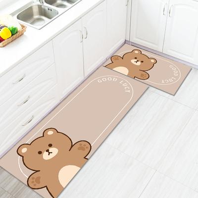 Kitchen Floor Mat Entry Door Foot Mat Entry Door Long Mat Cartoon Entry Carpet Household Absorbent Mat