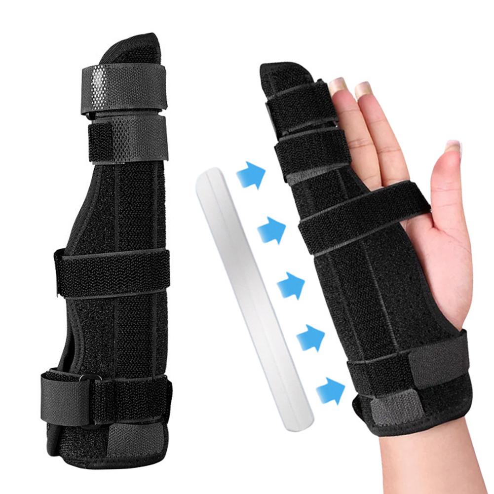 Broken Finger Stabilizer with Adjustable Strap for Fracture Breathable Sports Injury Finger Protector Pain Relief Gym Climbing