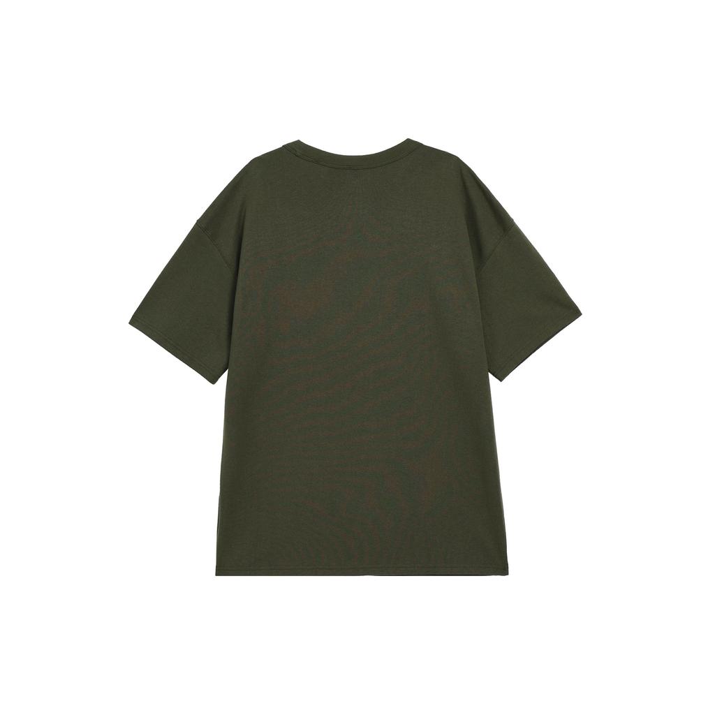 Nike Casual Solid Color Loose Fit Crew Neck Short Sleeve Drop Shoulder T-Shirt Men Tops Dark-Green FV7727-325