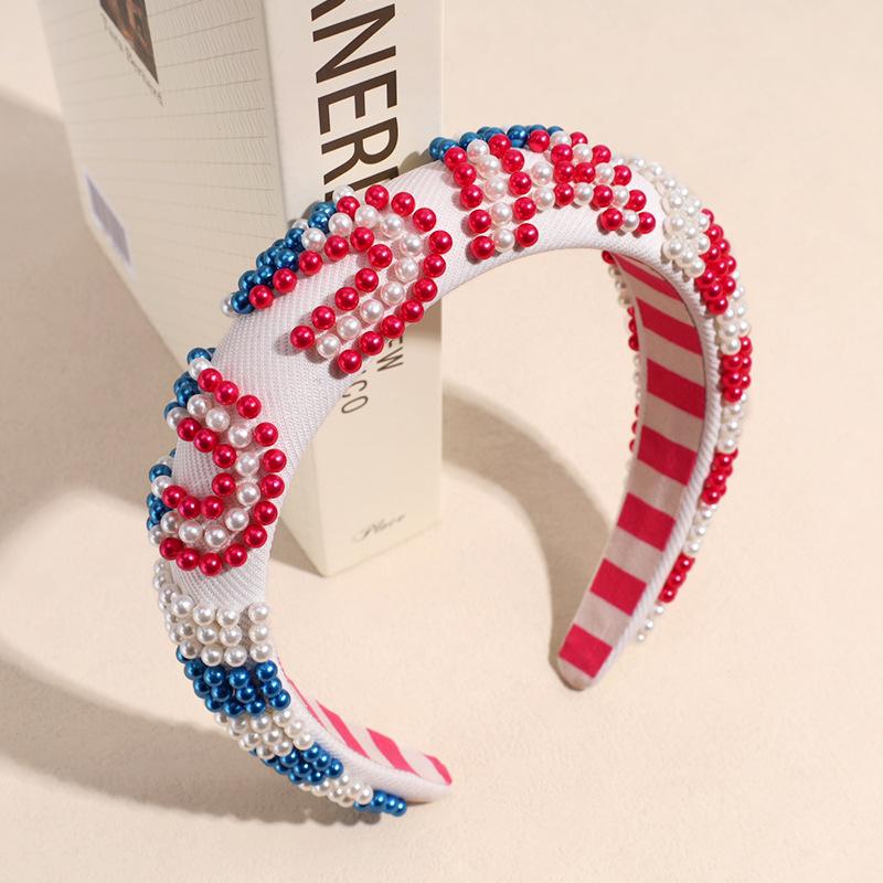 

New Sponge Headband with Pearl Letters