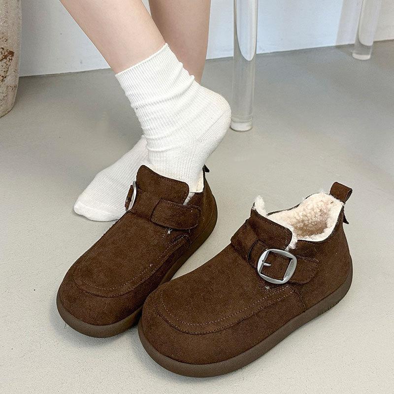 Dam vinterpäls med tjock sula som en lätt varm anti-kyla vadderade snöstövlar halkfria slitage vardagliga sneakers bomullsstövlar