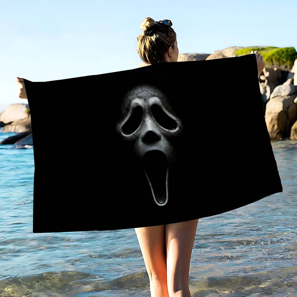Cool H-Scream-W Microfiber Printed Beach Towel Mountain Climbing Yoga Beach Swimming Running Absorbent Soft Towel