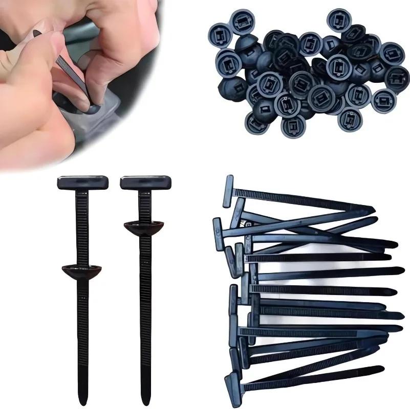 100PCS Nylon Universal Cable Ties Buckle Multipurpose Cable Ties Tool Heavy Duty Self Locking Zip Black Zipties for Car Repair