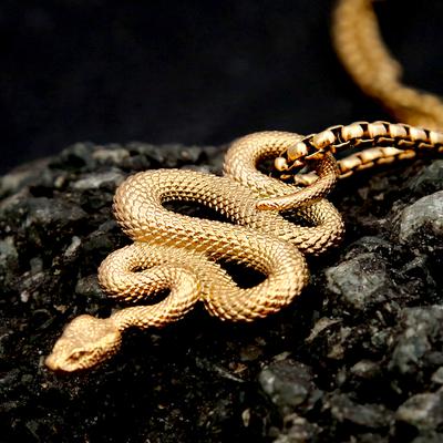 Vintage Kreativer Schlangenanhänger für Männer Frauen Gothic Edelstahl Tier Einfache Halsketten Schmuck Geschenke Dropshipping