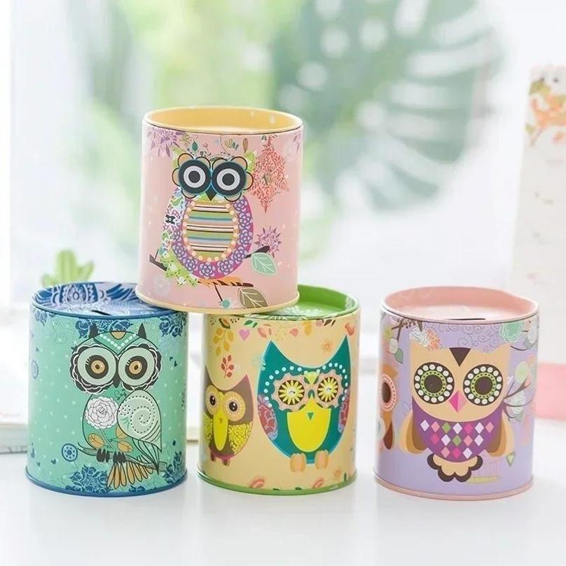 1Pcs Brand New Metal Piggy Bank Coin Box Jewelry Storage Mini Tin Gift Cute Organizer Savings Home Accessories Living Decoration