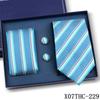 Tie Square Cufflinks 3-Piece Suit Retro Striped Hand Tie High-End Gift Box Set
