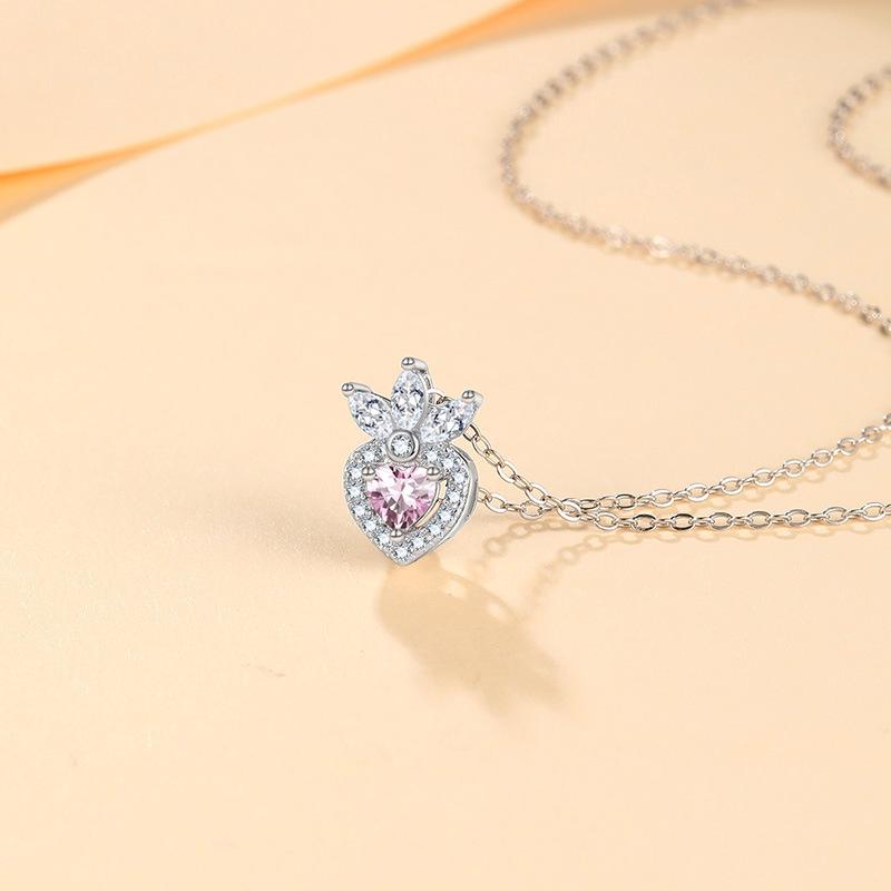 Dream Heart Necklace Light Luxury Exquisite Fashion Clavicle Chain Full of Diamonds Zircon Pendant Jewelry