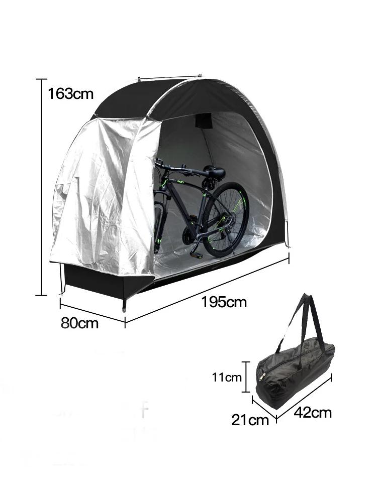 

ForPortable Bicycle Tent Cover 210D Silver Coated Oxford Storage Room Mountain Bike Convenient Car Canopy UV Proof Prevent Snow чорний