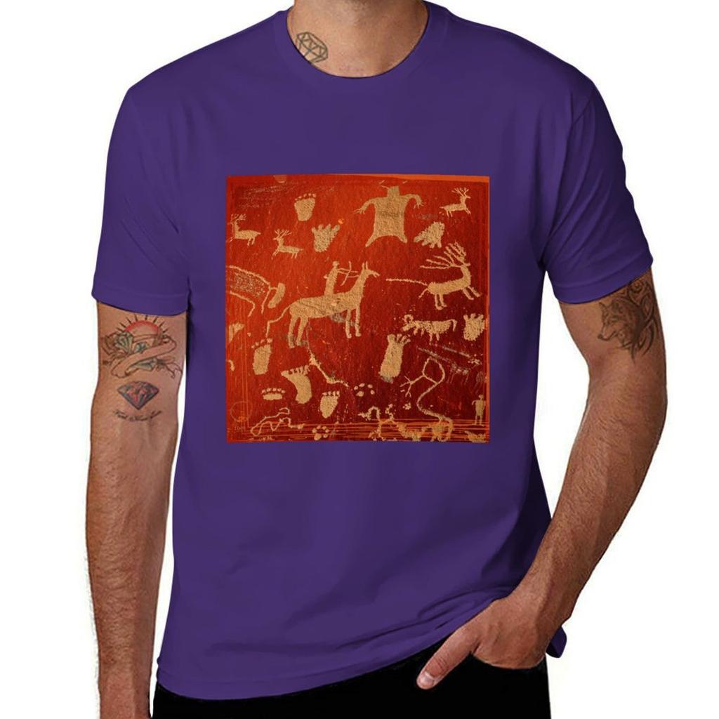 Petroglyphs on newspaper rock at Canyonlands national park Tshirt quick drying boys animal print sweat shirts men