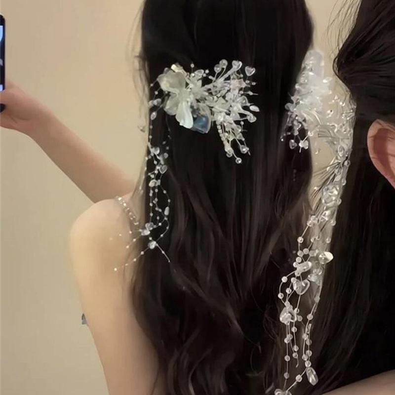 2Pcs White Butterfly Hair Clips Girls Sweet Fairy Chiffon Butterflies Hairpin Barrettes Women Headwear Trendy Hair Accessories