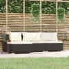 Vidaxl 4-Cz. Garden Lounge Set, Cushions, Black PE Rattan