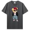 Herrmode Teddybjörn T-shirt Ren bomull Toppar T-shirt Roliga unisex-tröjor Sommar Oversized kvinnlig T-shirt Harajuku Streetwear