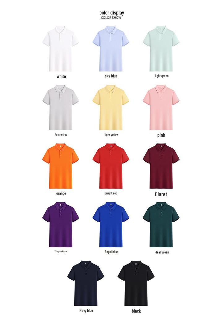 Men's Business Lapel Polo Shirt with Custom Logo Printing